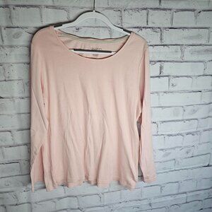 Charter Club Pale Peach Cotton Long Sleeve Shirt